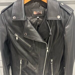 Leather moto jacket klaudia